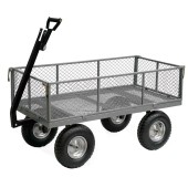 Тележка с сетчатыми бортами 950х490 колеса пневмо 250мм 300кг TC4211D