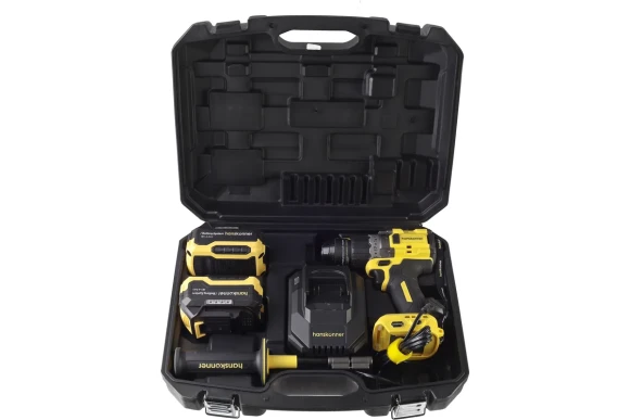 Шуруповёрт(BL) аккум. Hanskonner HCD2040C, 18В, 80Н*м, 1550об/мин, АКБ 2-шт (4А*ч), в кейсе