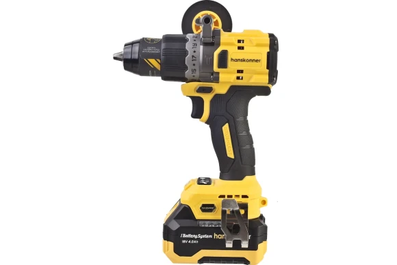 Шуруповёрт(BL) аккум. Hanskonner HCD2040C, 18В, 80Н*м, 1550об/мин, АКБ 2-шт (4А*ч), в кейсе