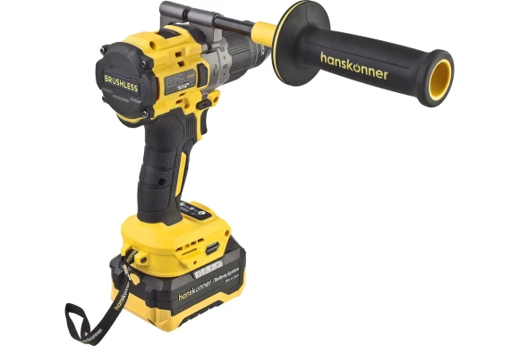 Шуруповёрт(BL) аккум. Hanskonner HCD2040C, 18В, 80Н*м, 1550об/мин, АКБ 2-шт (4А*ч), в кейсе