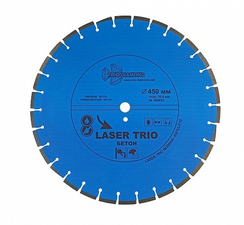 Диск алмазный 450*25,4*10 ЖЕЛЕЗОБЕТОН  Laser Trio Бетон TRIO-DIAMOND