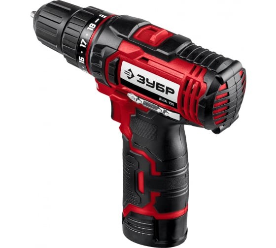 Шуруповёрт аккум. ЗУБР ДШЛ-125-22, 12В, 30Н*м, 1300об/мин, АКБ 2-шт (2А*ч), в кейсе