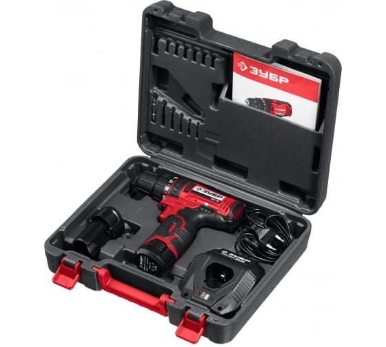 Шуруповёрт аккум. ЗУБР ДШЛ-125-22, 12В, 30Н*м, 1300об/мин, АКБ 2-шт (2А*ч), в кейсе