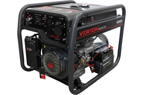 Генератор бензиновый VERTON PGG7500ES (6,0/6,5 кВт,230В,17л.с./ручной иэлектр. старт,медь, 12В, 