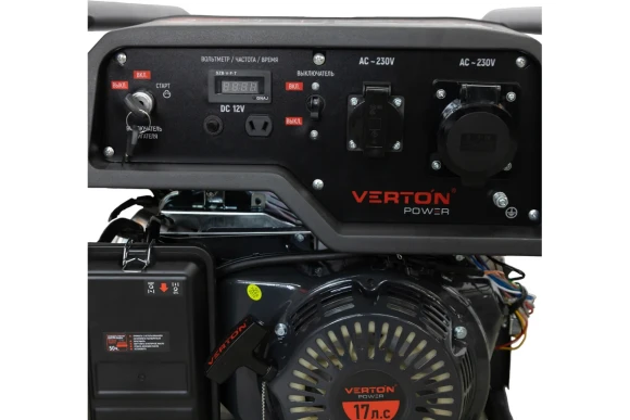 Генератор бензиновый VERTON PGG7500ES (6,0/6,5 кВт,230В,17л.с./ручной иэлектр. старт,медь, 12В, 