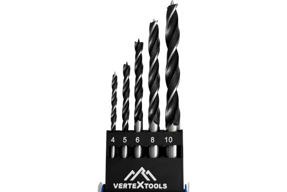 Набор сверл по дереву (5 шт; 4, 5, 6, 8, 10 мм) Vertextools Набор сверл по дереву (5 шт; 4, 5, 6, 8, 10 мм) Vertextools