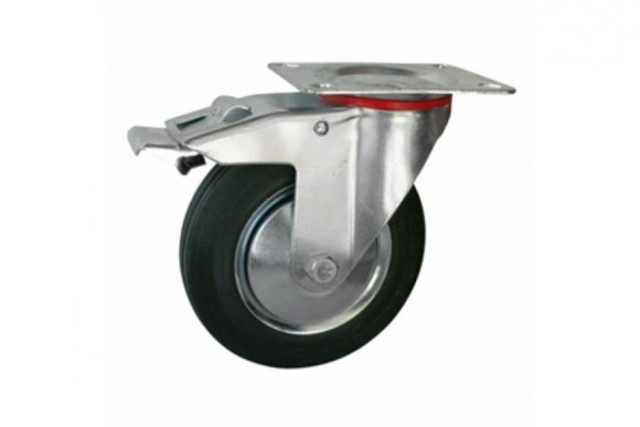 Колесо промышленное поворотное с тормозом / d= 100, 60 кг.
