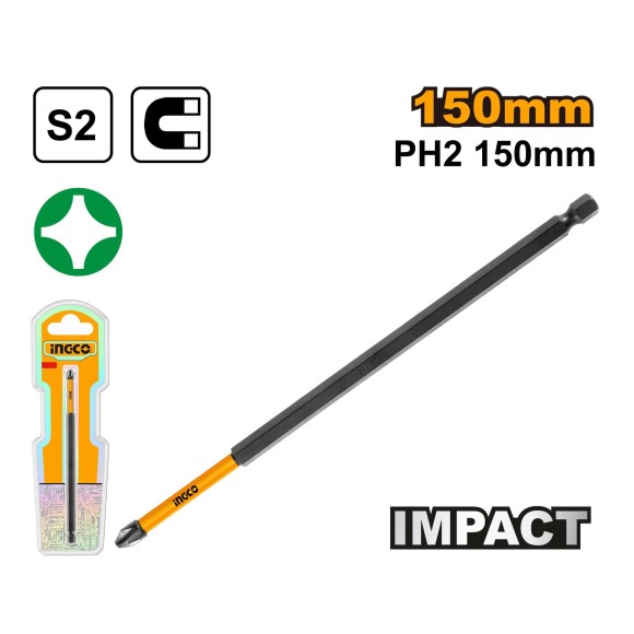 Бита PH2*150мм ударная  INGCO SDBIM71PH2150
