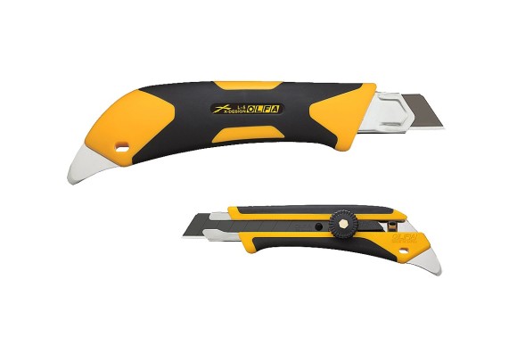 Нож с винтовым фиксатором 18мм с металлическим выступом, двухкомпонентный корпус, OL-L-5 OLFA Нож с винтовым фиксатором 18мм с металлическим выступом, двухкомпонентный корпус, OL-L-5 OLFA