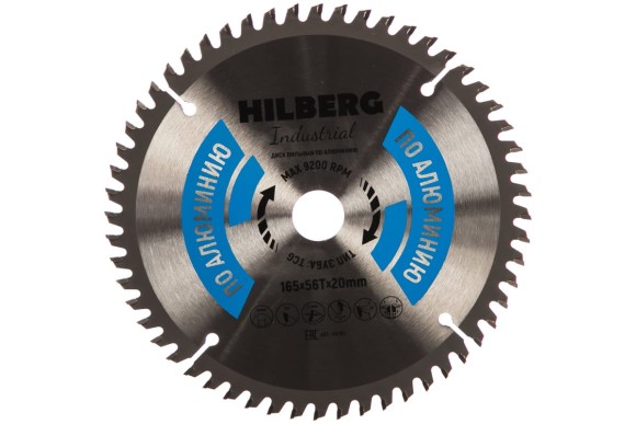 Диск пильный по алюминию 165 х 20мм, 56Т, HA165 HILBERG Диск пильный по алюминию 165 х 20мм, 56Т, HA165 HILBERG