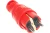 Вилка каучуковая прямая ЭРА V8 16A с заземл. красная IP44