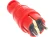 Вилка каучуковая прямая ЭРА V8 16A с заземл. красная IP44