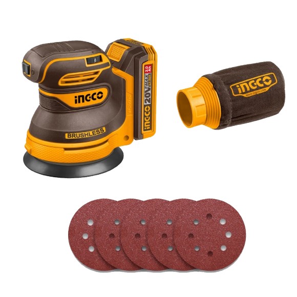 Шлифмашина эксцент. аккум INGCO CROSLI2002,20В Li-ion-0шт,125мм, 8000-13000о/м,без аккум и зар.ус-ва Шлифмашина эксцент. аккум INGCO CROSLI2002,20В Li-ion-0шт,125мм, 8000-13000о/м,без аккум и зар.ус-ва