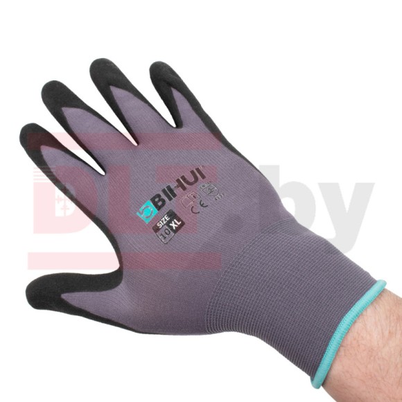 Перчатки строительные BIHUI с латексным покрытием, размер 9(L) Перчатки строительные BIHUI с латексным покрытием, размер 9(L)