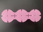 Шаблон для подрозетников 68мм тройной ABS пластик(розовый) ВЕЛЕС