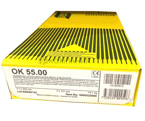Электрод ОК 55.00 (Е7018-1), ф 3,2х350мм упаковка 1,8кг ESAB