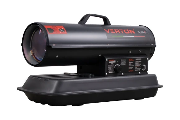Тепловая пушка дизельная VERTON Air DH-24, 24кВт, 220/230В, 1.4л/ч, 300м?, 588м?/ч, 19л