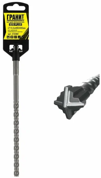 Бур 10*400*460мм, SDS+, 4-кромки, Quadro-X ГРАНИТ