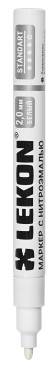 Маркер-краска белый, круглый наконечник 2мм LEKON Standart 11902