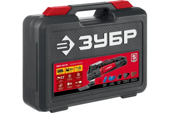 Реноватор(МФИ) ЗУБР МФИ-500 КН, 500Вт, 19000кол/мин, 3 насадки, в кейсе