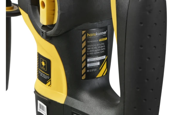 Перфоратор Hanskonner HRH0928DR, 980Вт, 3.8Дж, SDS+, 30мм, 1100об/мин, в кейсе