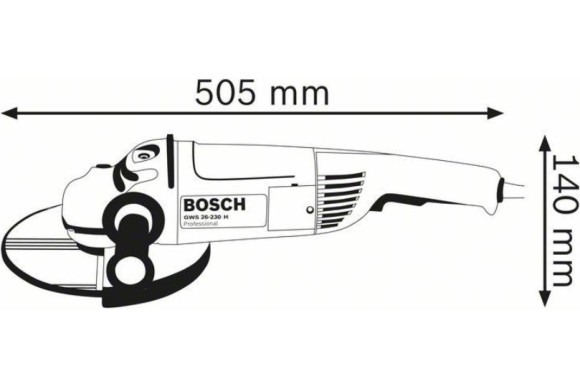 Шлифмашина углов. BOSCH GWS 26-230H, 2600Вт,d-230мм,6600о/мин Шлифмашина углов. BOSCH GWS 26-230H, 2600Вт,d-230мм,6600о/мин