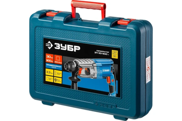 Перфоратор ЗУБР ЗП-30-900 К, 900Вт, 3.3Дж, SDS+, 30мм, 1000об/мин, в кейсе Перфоратор ЗУБР ЗП-30-900 К, 900Вт, 3.3Дж, SDS+, 30мм, 1000об/мин, в кейсе