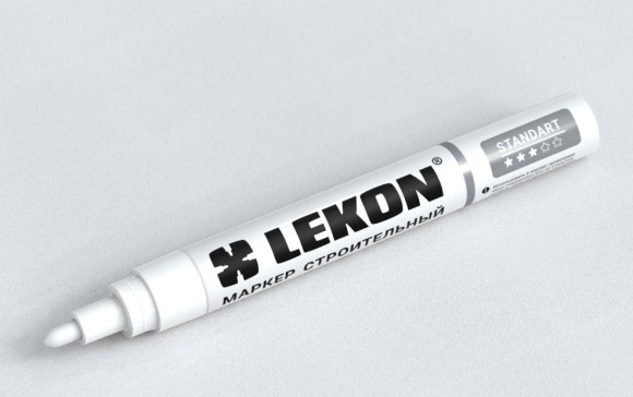 Маркер-краска белый,круглый наконечник 4мм LEKON Standart 11904