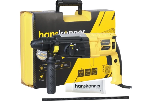 Перфоратор Hanskonner HRH0928H PLATINUM, 980Вт, 3.2Дж, SDS+, 28мм, 1100об/мин, в кейсе