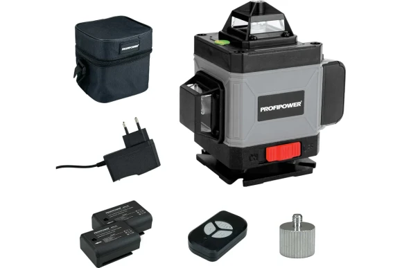 Лазерный нивелир  Profipower NL-7016G, 360гр*4,зелёный луч 25м,+/-0,4мм/м E0070 