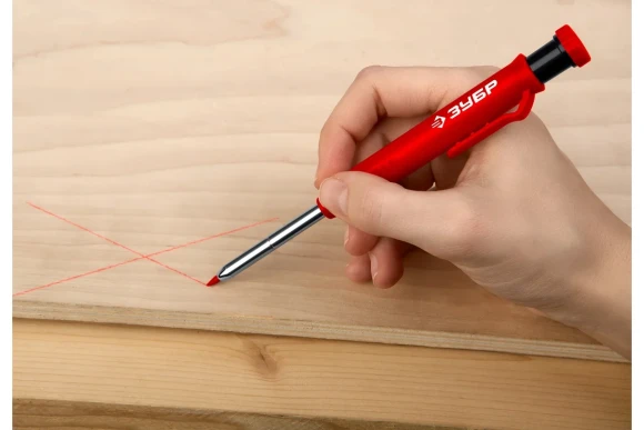 Сменные грифели (красные) для строительного автоматического карандаша 6 штук, ЗУБР Сменные грифели (красные) для строительного автоматического карандаша 6 штук, ЗУБР