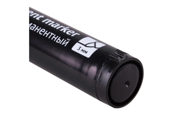 Маркер перманентный чёрный пулевидный, 3мм, OfficeSpace Маркер перманентный чёрный пулевидный, 3мм, OfficeSpace