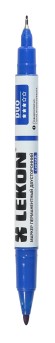 Маркер перманентный синий двухсторонний 0,5-1,0 мм LEKON 12261 Маркер перманентный синий двухсторонний 0,5-1,0 мм LEKON 12261