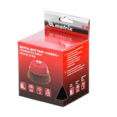 Щётка-крацовка чашечная для УШМ М14, 65мм, латунированная сталь, Matrix Щётка-крацовка чашечная для УШМ М14, 65мм, латунированная сталь, Matrix