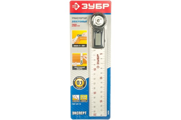 Угломер электронный ЗУБР ,200мм,0-360гр,+/-0,2гр Угломер электронный ЗУБР ,200мм,0-360гр,+/-0,2гр