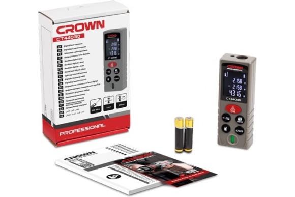 Лазерный дальномер CROWN CT44030 0,05-80 м, точность ±2 мм.