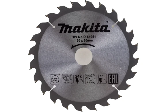 Диск пильный 190*30*24Т MAKITA D-64951 Диск пильный 190*30*24Т MAKITA D-64951