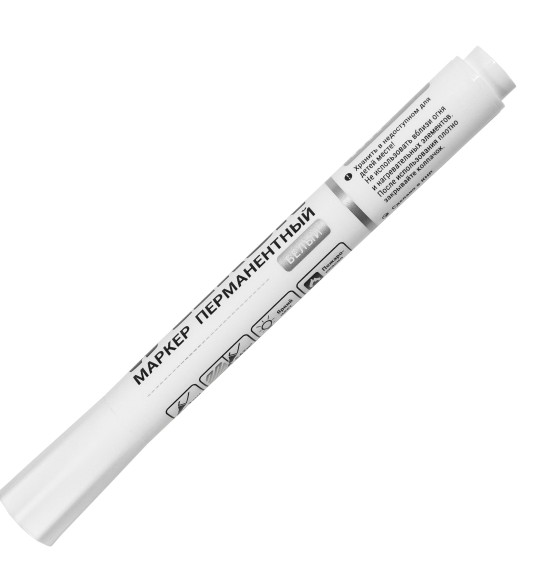 Маркер перманентный белый 3,0мм LEKON EХTRA WHITE 012393 Маркер перманентный белый 3,0мм LEKON EХTRA WHITE 012393