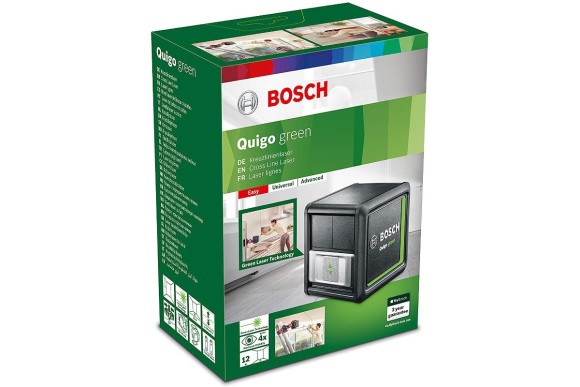 Лазерный нивелир BOSCH Quigo Green+MM2 +/-0,8мм/м.10м +штатив универсальный