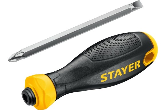 Отвёртка переставная двусторонняя PH2/SL6 х 80мм, STAYER