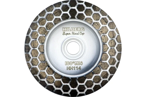 Чашка алмазная шлифов. по керамограниту 100мм х М14, HH114 Super Hard Cup Hilberg Чашка алмазная шлифов. по керамограниту 100мм х М14, HH114 Super Hard Cup Hilberg