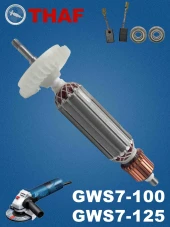 Якорь для Bosch GWS 7-100  (L-170 мм, d-28,5 мм.) DongCheng