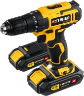 Шуруповёрт аккум. STEHER CD-200-2, 20В, 40Н*м, 1350об/мин, АКБ 2-шт (2А*ч), в кейсе 