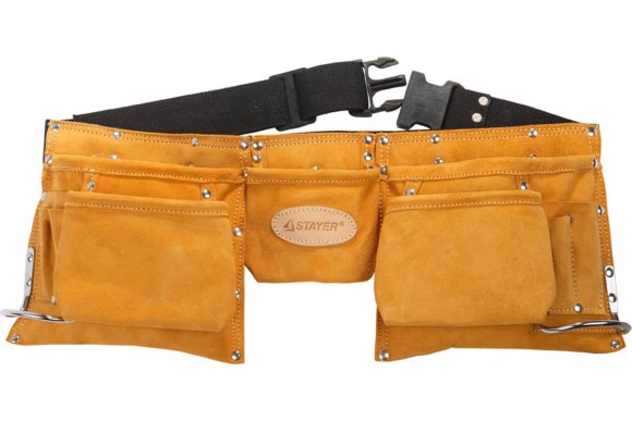 Пояс для инструментов, кожаный, 11 карманов, 2 скобы STAYER PROFESSIONAL Пояс для инструментов, кожаный, 11 карманов, 2 скобы STAYER PROFESSIONAL