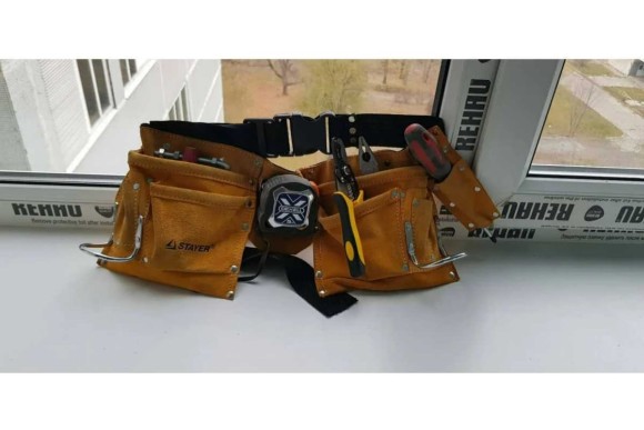 Пояс для инструментов, кожаный, 11 карманов, 2 скобы STAYER PROFESSIONAL Пояс для инструментов, кожаный, 11 карманов, 2 скобы STAYER PROFESSIONAL