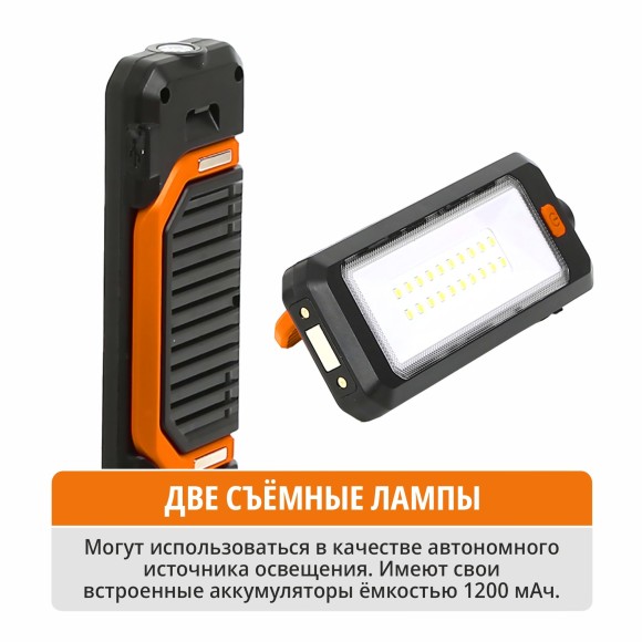 Мачта осветительная аккум. MAXPILER MTWL-03 (700/1500/3000 Лм, АКБ 4Ач, 3 свет.модуля, 2.5-10ч)