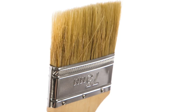 Кисть плоская, ЗУБР Универсал, 75 мм, 3", светлая натур. щетина, дерев. ручка, все виды ЛКМ