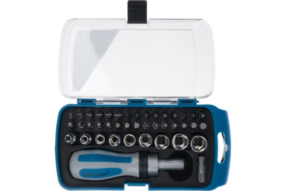 Отвертка реверсивная с набором бит и торцевыми головками, 41 пр, (уп.)