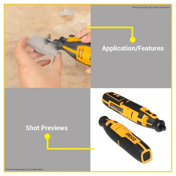 Гравёр аккум. INGCO CMGLI0801 8В, 3.2мм, 5000-28000об/мин, 76 предметов, в кейсе Гравёр аккум. INGCO CMGLI0801 8В, 3.2мм, 5000-28000об/мин, 76 предметов, в кейсе
