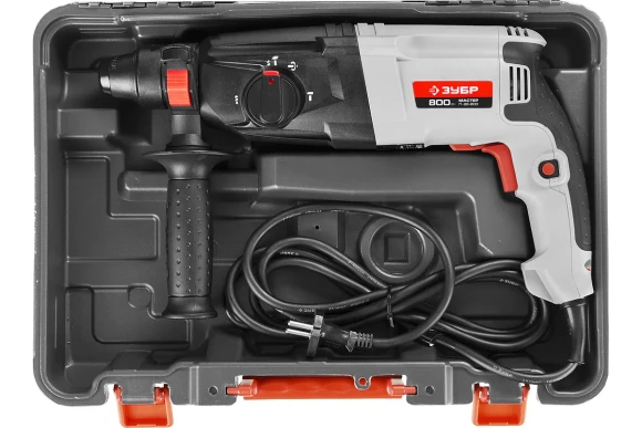 Перфоратор ЗУБР П-26-800, 800Вт, 3Дж, SDS+, 26мм, 1300об/мин, в кейсе Перфоратор ЗУБР П-26-800, 800Вт, 3Дж, SDS+, 26мм, 1300об/мин, в кейсе